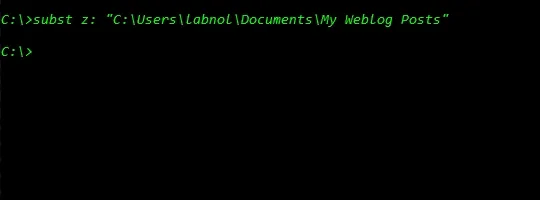 SUBST Command Demo SUBST Command Demo