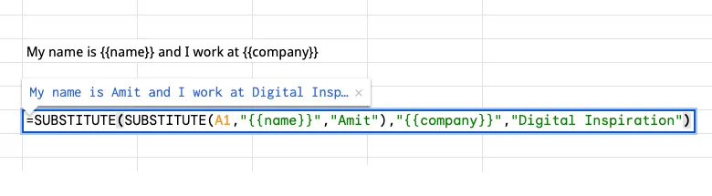 Nested Substitute Function