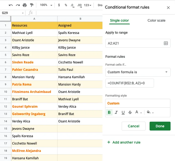 Visual Formatting - Missing Column Values