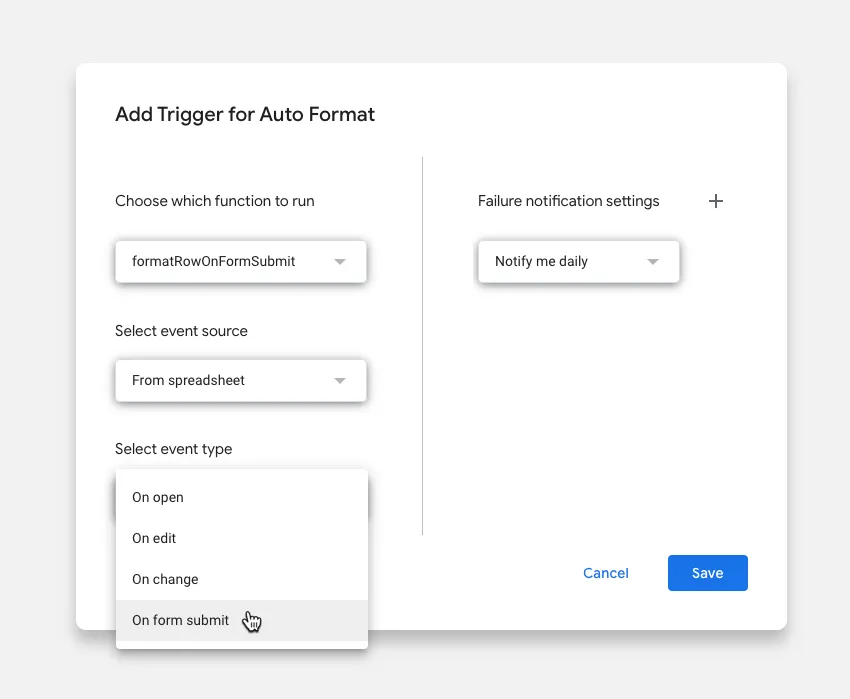 Google Forms Trigger