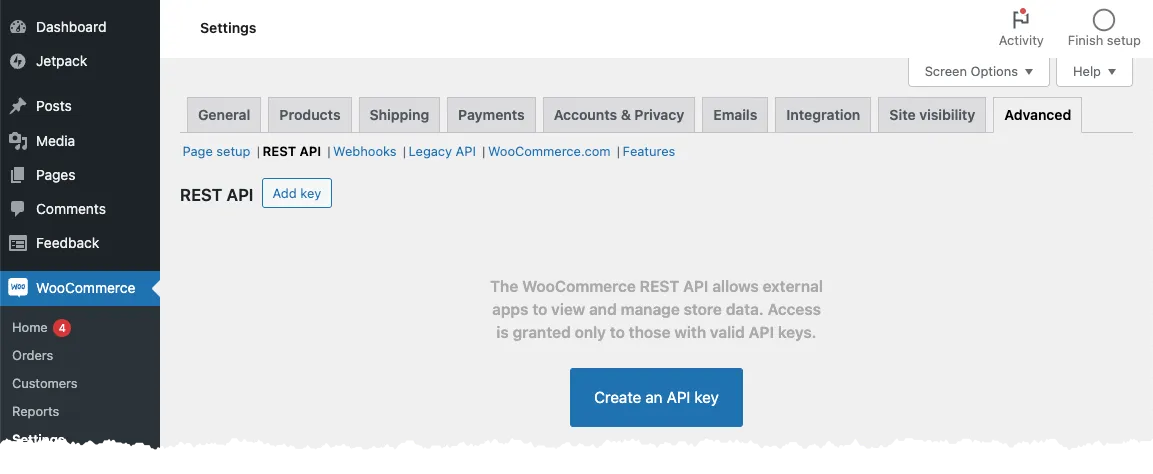 WooCommerce API Key