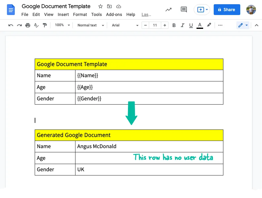 Google Docs Remove Table