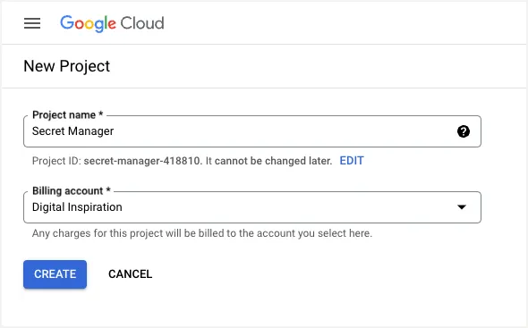 Create Google Cloud Project