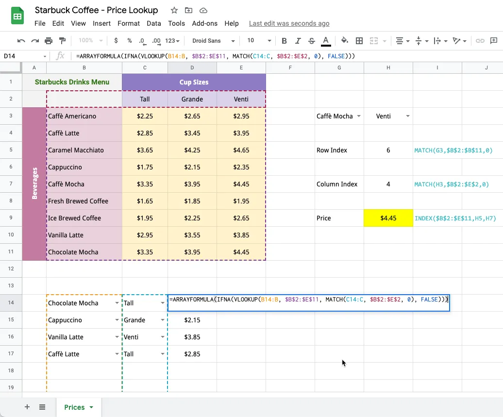 VLOOKUP MATCH function