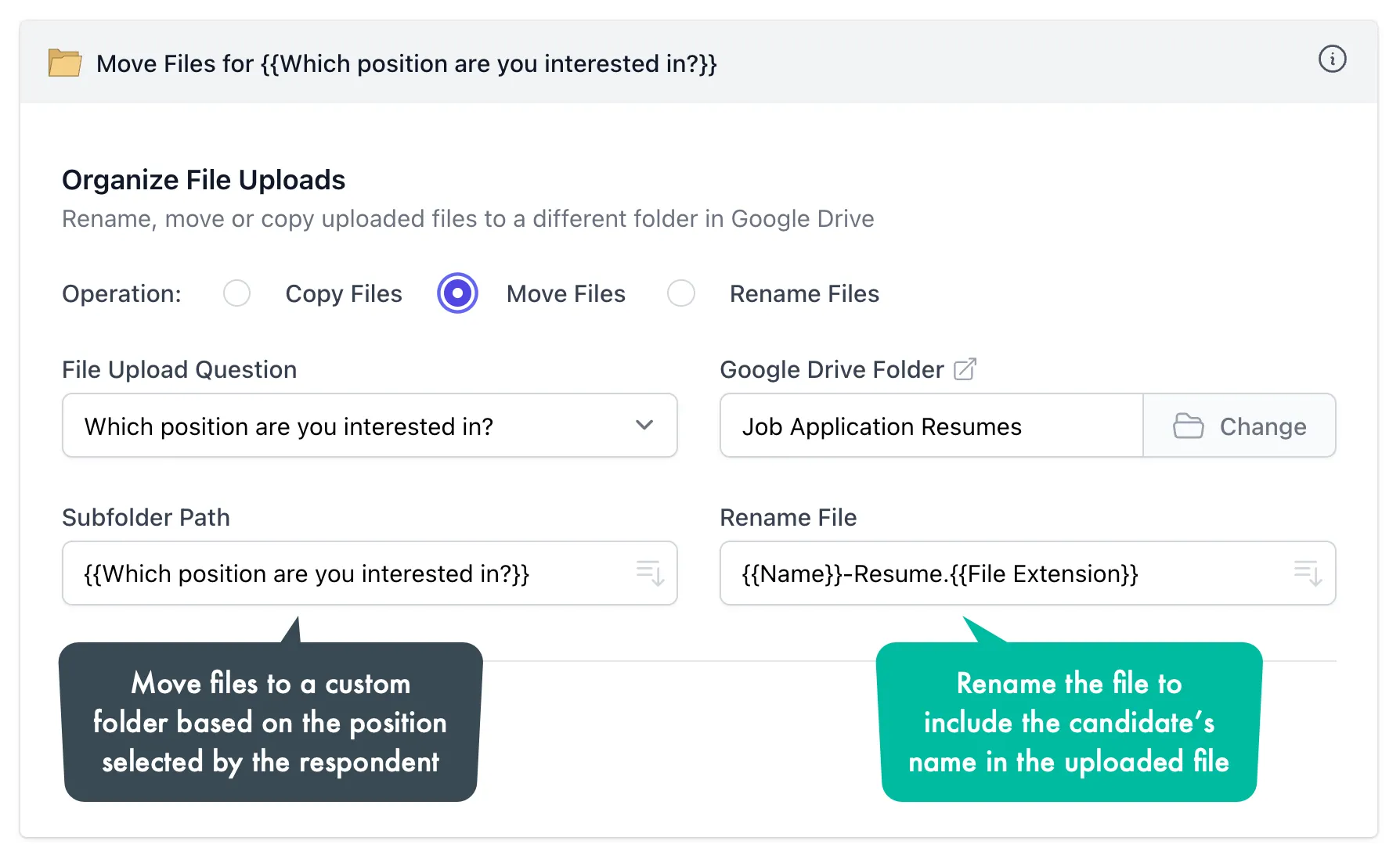 Rename file uploads in Google Forms