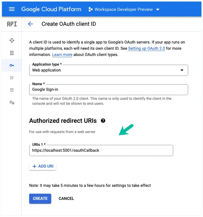 Google OAuth Sign-in