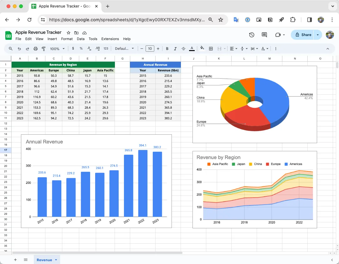 Google Sheets Screenshot