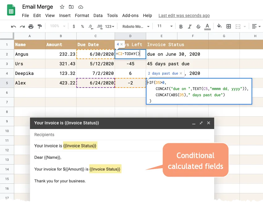 Conditional Fields in Mail Merge