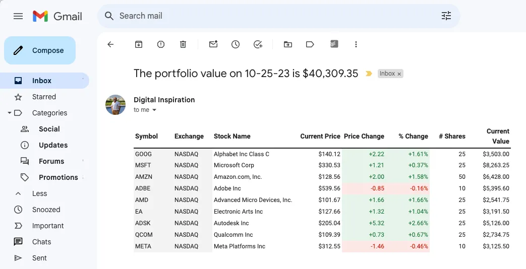 Embed Email in Google Sheets