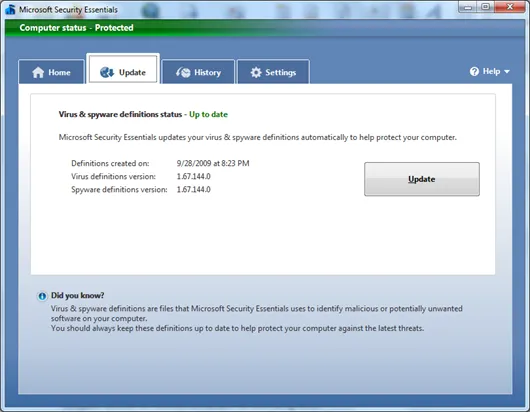 Update Virus Definitions