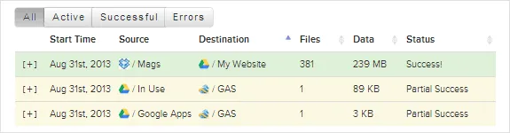 Transfer Log