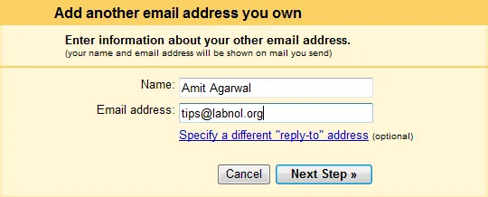 add email address