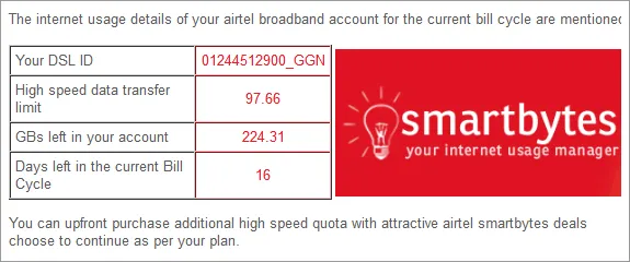 airtel internet usage