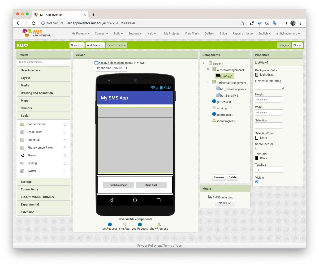 SMS Android App Inventor