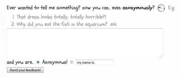 anonymous feedback