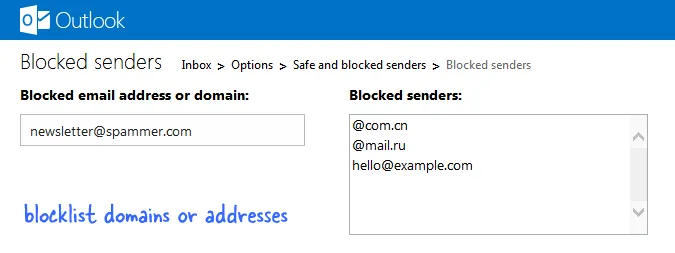 block email senders