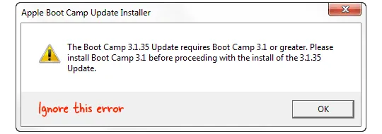 trackpad bootcamp error