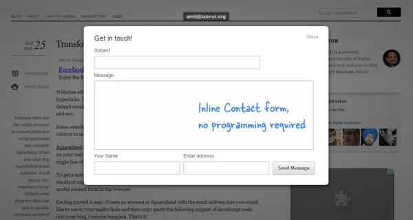 contact form