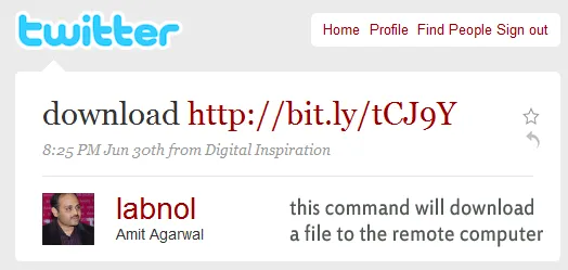 download files via twitter