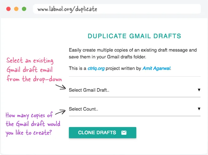 Gmail Draft Emails Copy