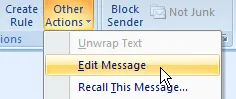 outlook edit message