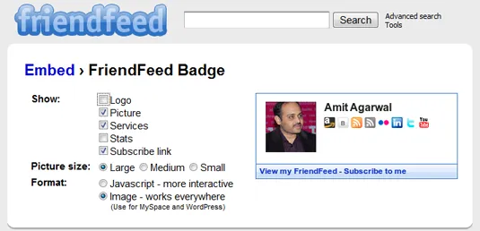 friendfeed badge