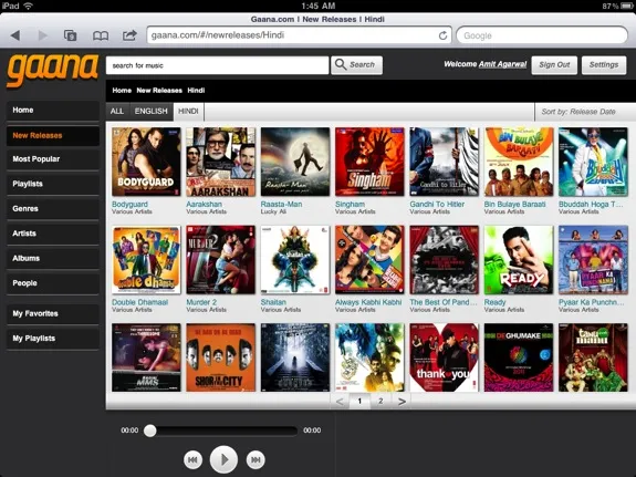 gaana ipad