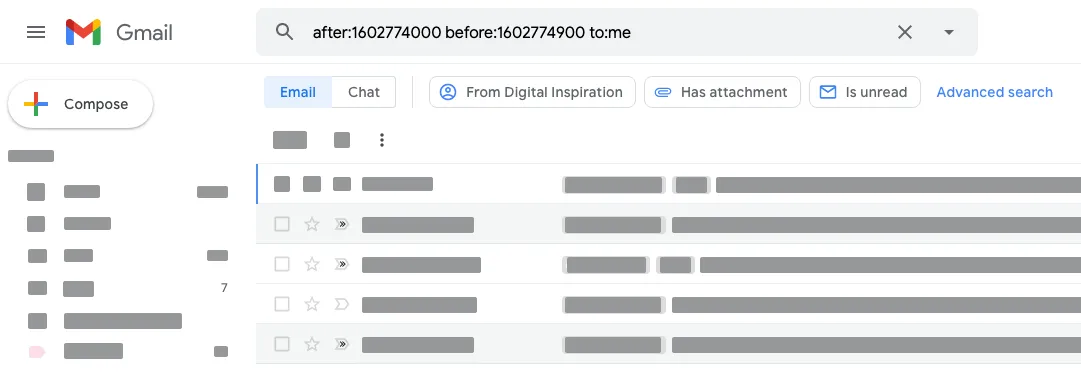 Gmail Search Date and Time