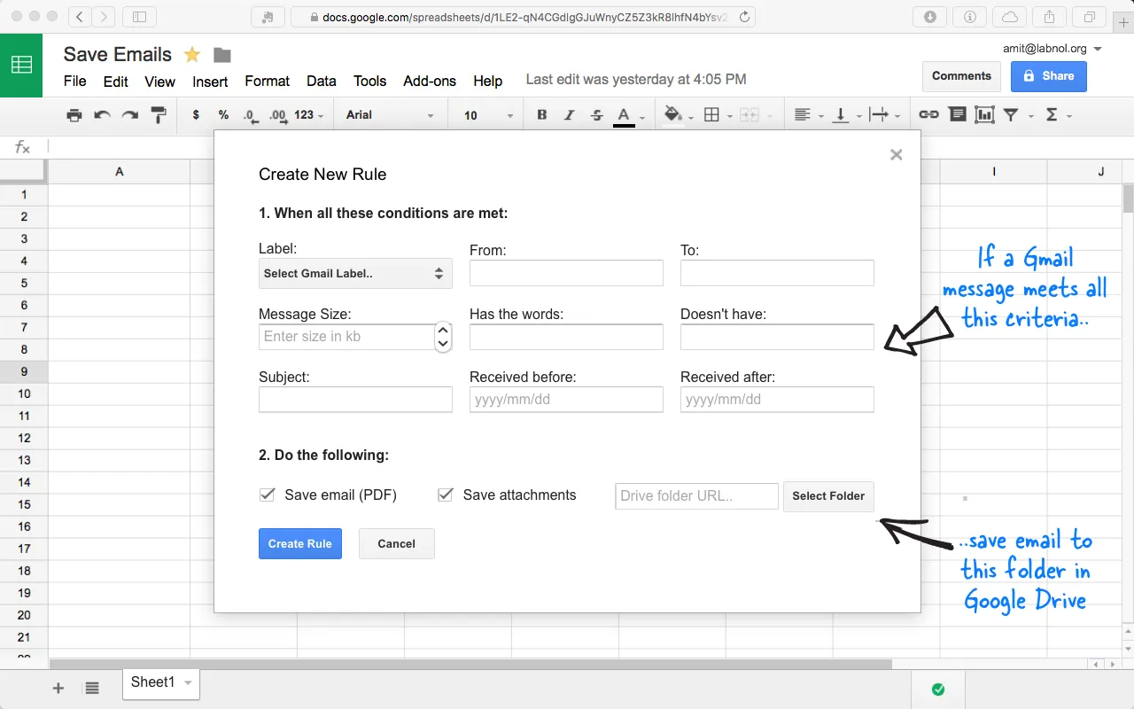 Save Gmail Attachments to Google Drive