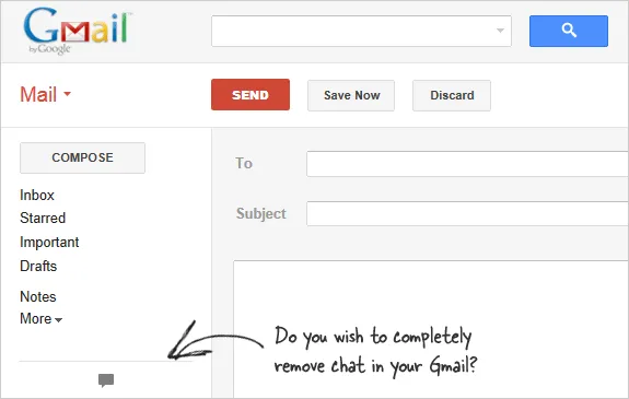 remove gmail chat