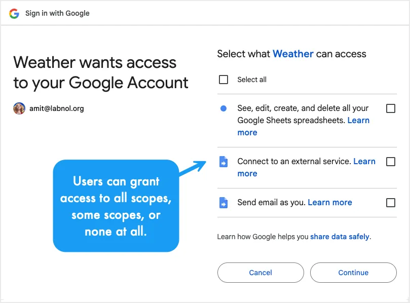 Google Script Permissions