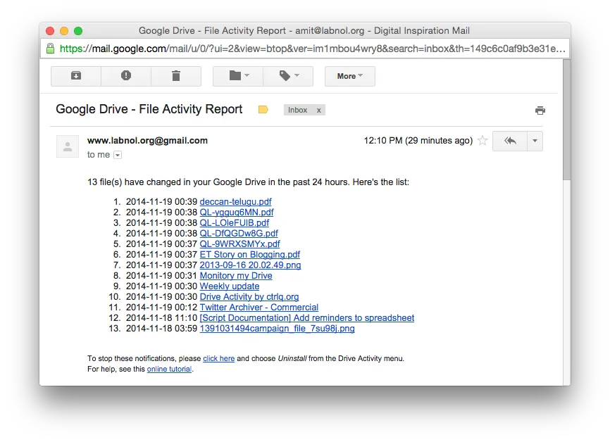 Google Drive Activity