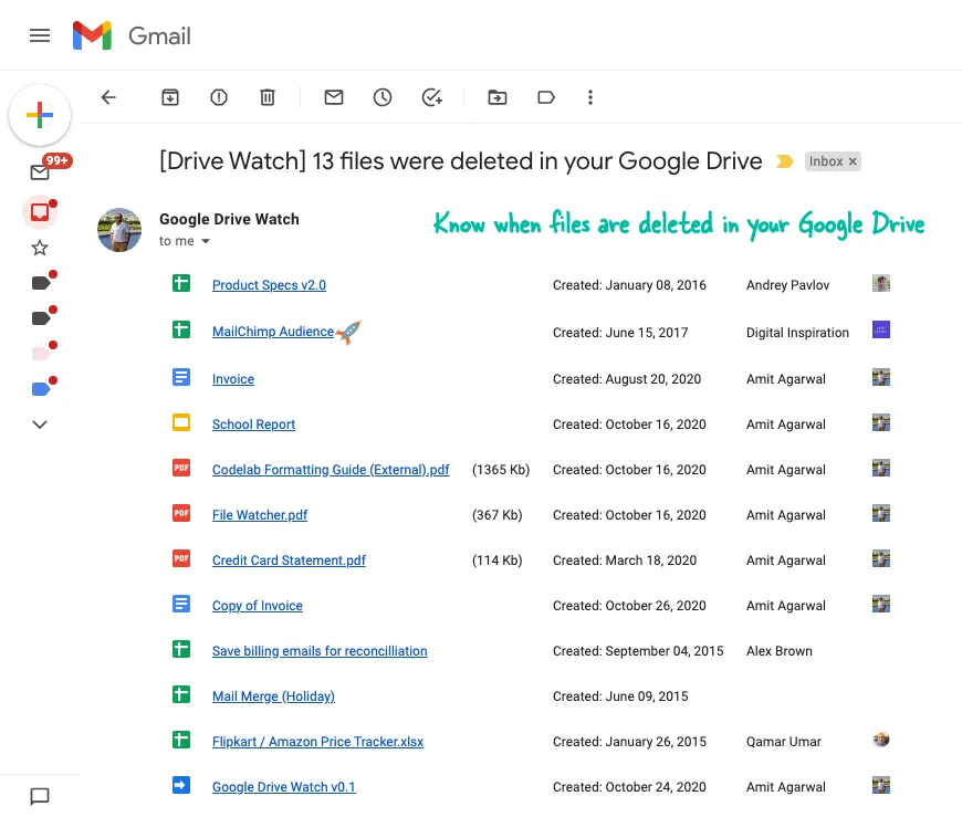 Google Drive Watch Deleted Files