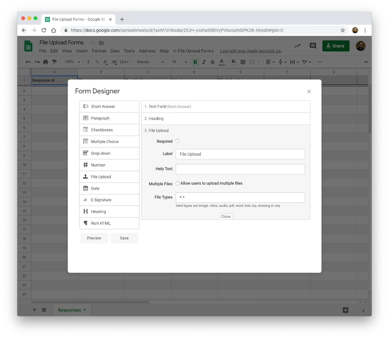 File Upload Form - Design Form