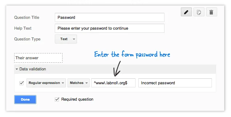 Password Protect your public Google Forms