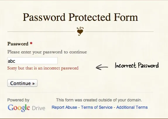 This Google Form is password protected