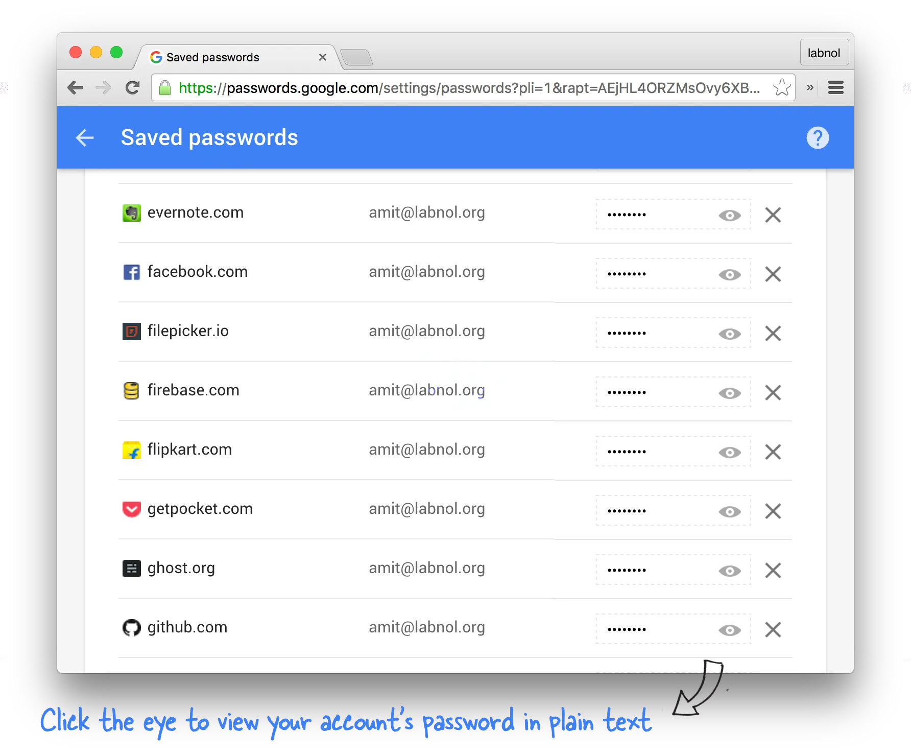 Google Password manager