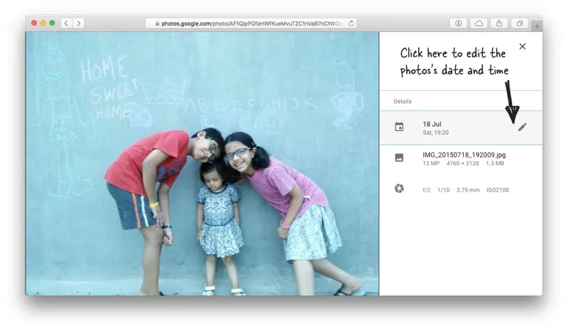 Google Photos - Change Date and Time