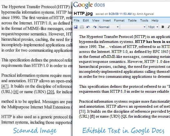 google docs ocr