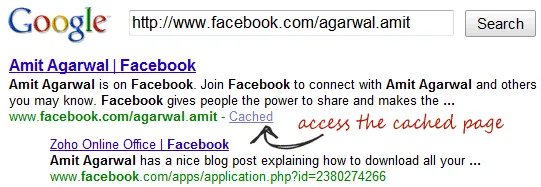 Facebook Profile in Google Facebook Profile in Google