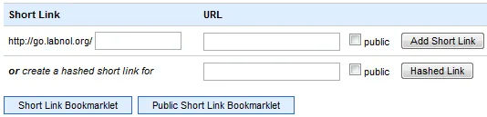 google short urls interface