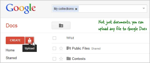 hide files in google docs