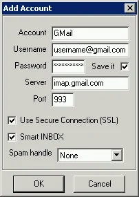 add Gmail account in IMAPSize