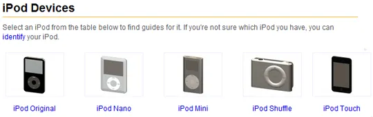 choose you ipod model