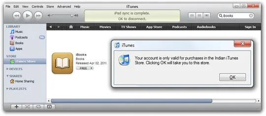 Error - iTunes Store in your Country 