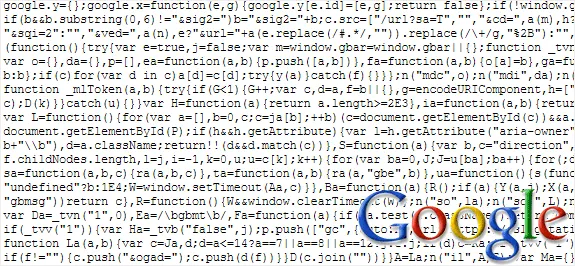 obfuscated javascript in google