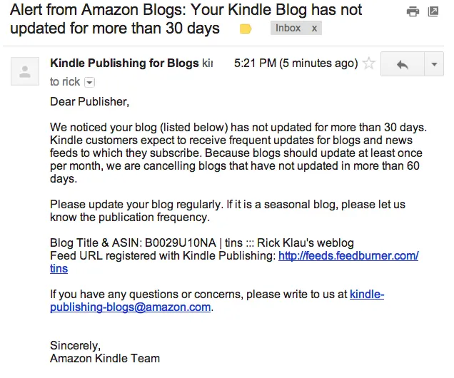 kindle blogs