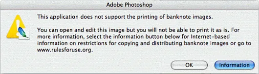 photoshop currency warning