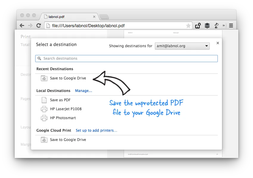 Remove PDF Password with Chrome