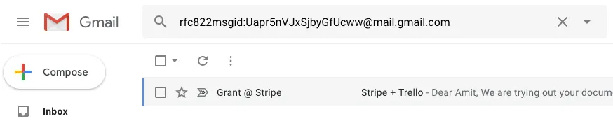 RFC822 Message ID for Gmail